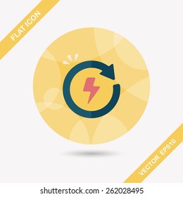 Environmental protection concept flat icon with long shadow,eps10; Renewable energy; Recycled energy