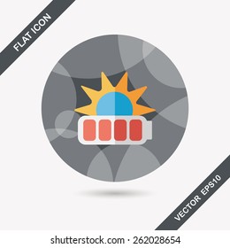 Environmental protection concept flat icon with long shadow,eps10; solar energy; saving energy