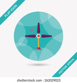 Environmental protection concept flat icon with long shadow,eps10; wind energy; saving energy; renewable energy