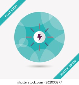 Environmental protection concept flat icon with long shadow,eps10; solar energy; saving energy