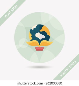 Environmental protection concept flat icon with long shadow,eps10; Protect our environment, protect our planet