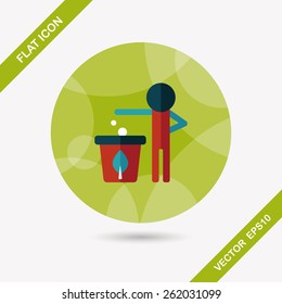Environmental protection concept flat icon with long shadow,eps10, Doing recycle to protect our environment
