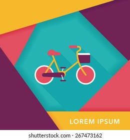 Environmental protection concept flat icon with long shadow,eps10; More cycling to reduce emissions