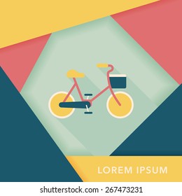 Environmental protection concept flat icon with long shadow,eps10; More cycling to reduce emissions