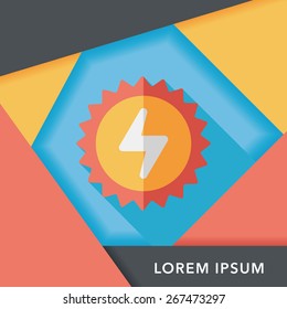 Environmental protection concept flat icon with long shadow,eps10; solar energy; saving energy