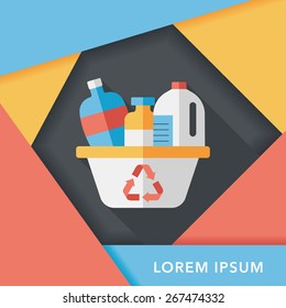 Environmental protection concept flat icon with long shadow,eps10; No chemical additives cleaners.