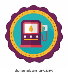 Environmental protection concept flat icon with long shadow,eps10; Reduce the use of gasoline, reduce air pollution