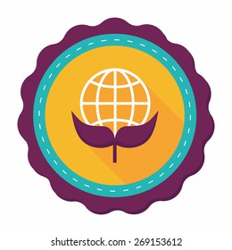 Environmental protection concept flat icon with long shadow,eps10; Protect our environment, protect our planet