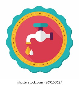Environmental protection concept flat icon with long shadow,eps10; Conserve water, protect the environment.