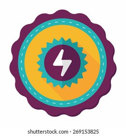 Environmental protection concept flat icon with long shadow,eps10; solar energy; saving energy