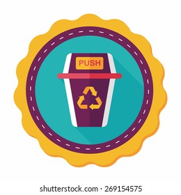 Environmental protection concept flat icon with long shadow,eps10, Doing recycle to protect our environment; recycled garbage