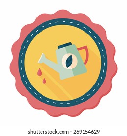 Environmental protection concept flat icon with long shadow,eps10; Protect our forests and ecological plant; watering plants