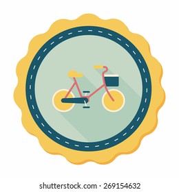 Environmental protection concept flat icon with long shadow,eps10; More cycling to reduce emissions