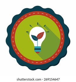 Environmental protection concept flat icon with long shadow,eps10; Saving energy, turning off lights