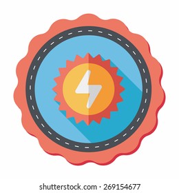 Environmental protection concept flat icon with long shadow,eps10; solar energy; saving energy