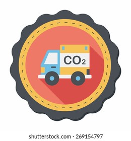Environmental protection concept flat icon with long shadow,eps10; Reduce the use of gasoline, reduce air pollution