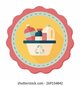 Environmental protection concept flat icon with long shadow,eps10; No chemical additives cleaners.