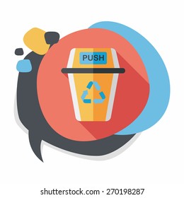 Environmental protection concept flat icon with long shadow,eps10, Doing recycle to protect our environment; recycled garbage