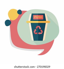 Environmental protection concept flat icon with long shadow,eps10, Doing recycle to protect our environment; recycled garbage
