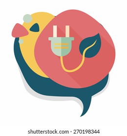 Environmental protection concept flat icon with long shadow,eps10; Saving energy, turning off lights