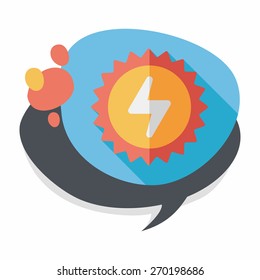 Environmental protection concept flat icon with long shadow,eps10; solar energy; saving energy