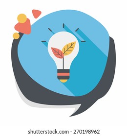 Environmental protection concept flat icon with long shadow,eps10; Saving energy, turning off lights