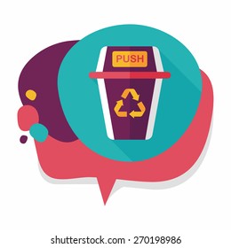 Environmental protection concept flat icon with long shadow,eps10, Doing recycle to protect our environment; recycled garbage