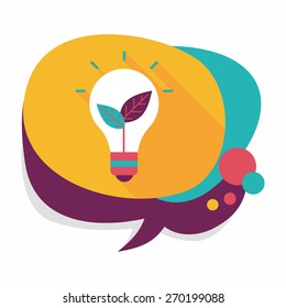 Environmental protection concept flat icon with long shadow,eps10; Saving energy, turning off lights