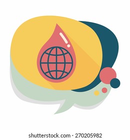Environmental protection concept flat icon with long shadow,eps10; Conserve water, protect the environment.