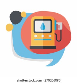Environmental protection concept flat icon with long shadow,eps10; Reduce the use of gasoline, reduce air pollution