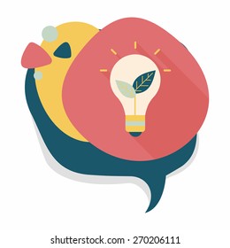 Environmental protection concept flat icon with long shadow,eps10; Saving energy, turning off lights