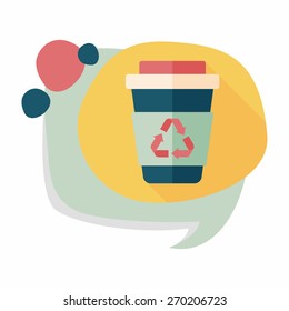 Environmental protection concept flat icon with long shadow,eps10; Recycled water bottle