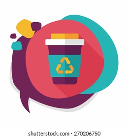 Environmental protection concept flat icon with long shadow,eps10; Recycled water bottle