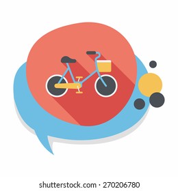 Environmental protection concept flat icon with long shadow,eps10; More cycling to reduce emissions