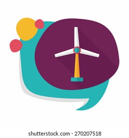 Environmental protection concept flat icon with long shadow,eps10; wind energy; saving energy; renewable energy