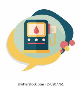 Environmental protection concept flat icon with long shadow,eps10; Reduce the use of gasoline, reduce air pollution