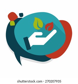 Environmental protection concept flat icon with long shadow,eps10; Sincerely protect our environment; saving energy to protect our home