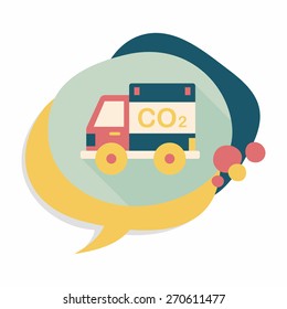 Environmental protection concept flat icon with long shadow,eps10; Reduce the use of gasoline, reduce air pollution