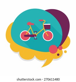 Environmental protection concept flat icon with long shadow,eps10; More cycling to reduce emissions