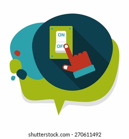 Environmental protection concept flat icon with long shadow,eps10; Saving energy, turning off lights