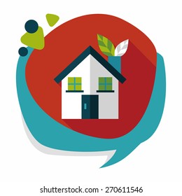 Environmental protection concept flat icon with long shadow,eps10; greenhouses; green house