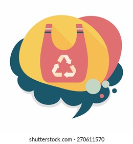 Environmental protection concept flat icon with long shadow,eps10; Recycled shopping bag