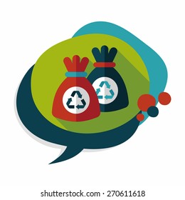 Environmental protection concept flat icon with long shadow,eps10, Doing recycle to protect our environment; recycled garbage