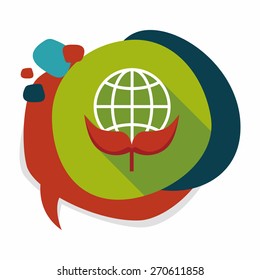 Environmental protection concept flat icon with long shadow,eps10; Protect our environment, protect our planet