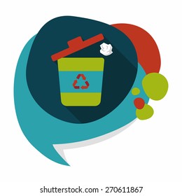 Environmental protection concept flat icon with long shadow,eps10, Doing recycle to protect our environment; recycled garbage
