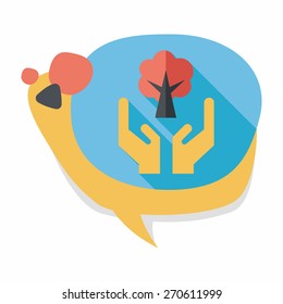 Environmental protection concept flat icon with long shadow,eps10; Protect our forests and ecological plant.