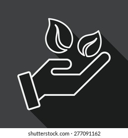 Environmental protection concept flat icon with long shadow,eps1, line icon