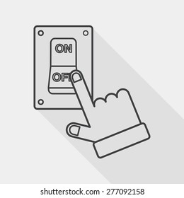 Environmental protection concept flat icon with long shadow,eps1, line icon