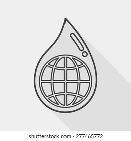 Environmental protection concept flat icon with long shadow,eps1, line icon