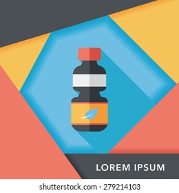 Environmental protection concept flat icon with long shadow,eps10; Recycled water bottle